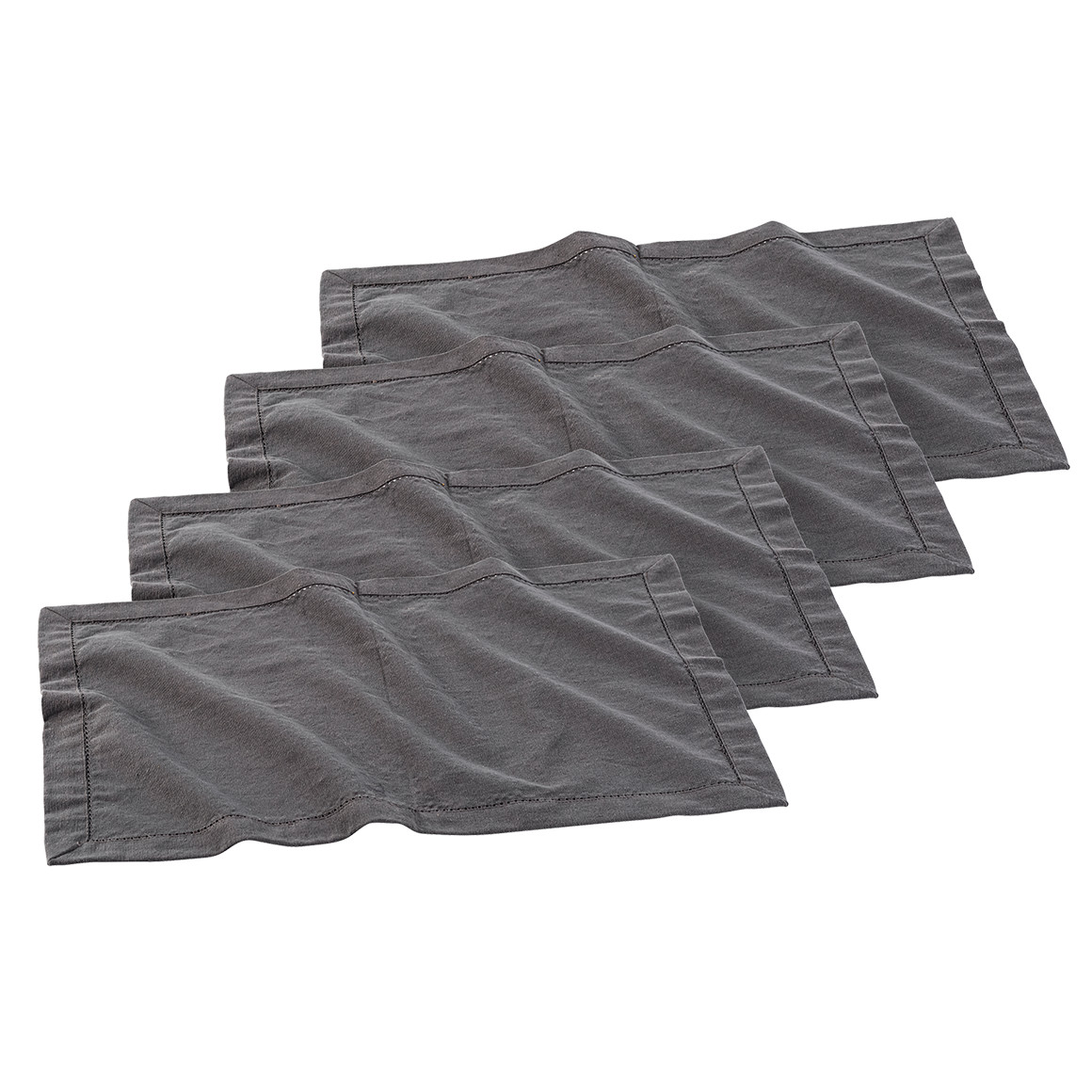 4 Platzsets mit Lochstickerei