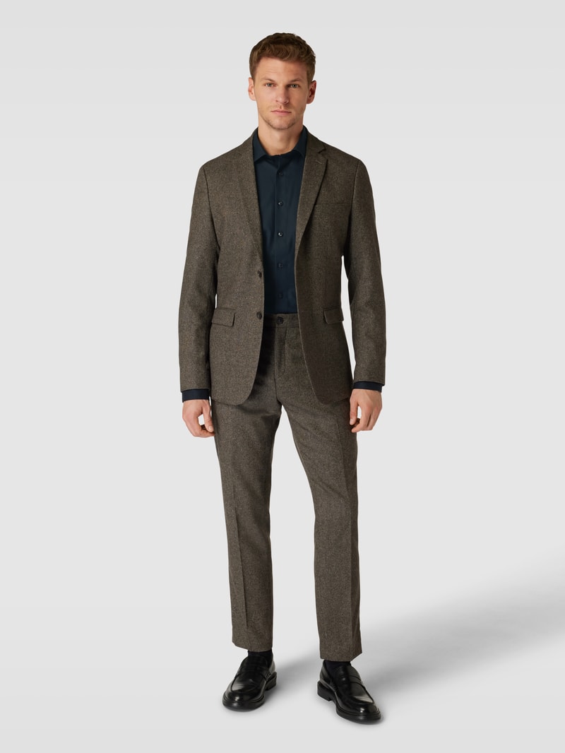 Modern Fit Business-Hemd mit Streifenmuster Modell 'Global' in schwarz