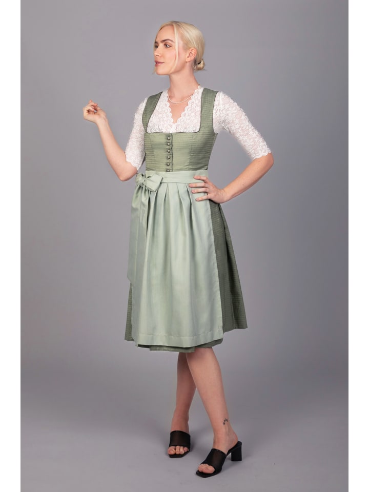 Edelnice Midi Dirndl Ina in grün günstig kaufen