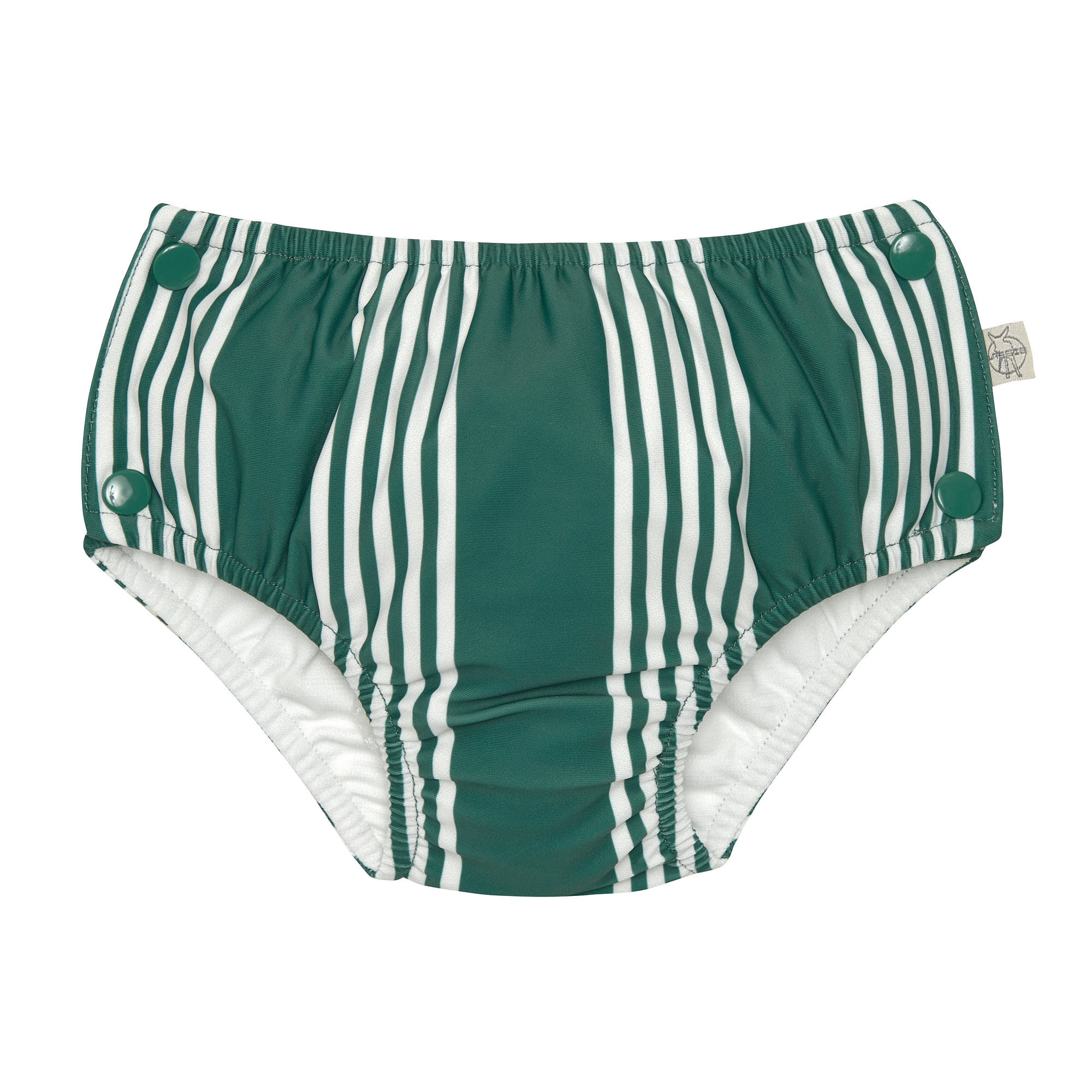 Schwimmwindel mit Druckknöpfen - Streifen, Grün Weiß