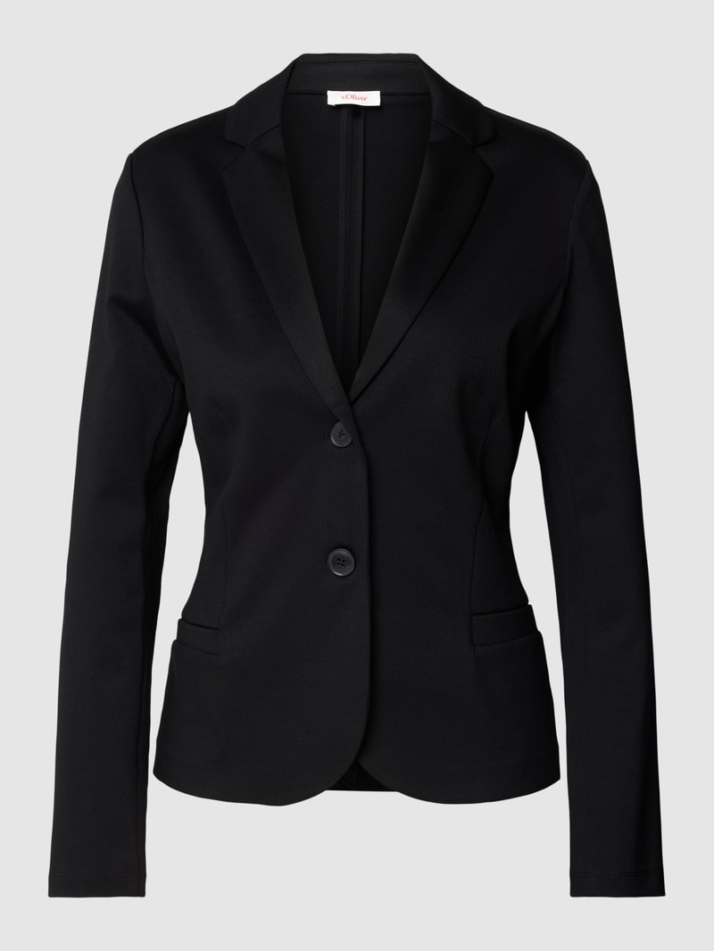 Blazer mit Reverskragen in schwarz