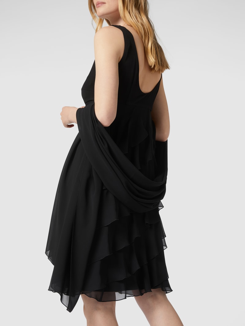 Stola aus Chiffon in schwarz
