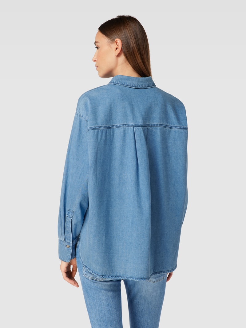 Jeansbluse mit Umlegekragen in jeans