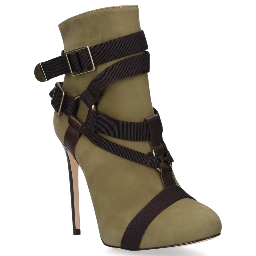 Dsquared2 - Stiefeletten J504 Nubukleder Zierschnalle grün - grün