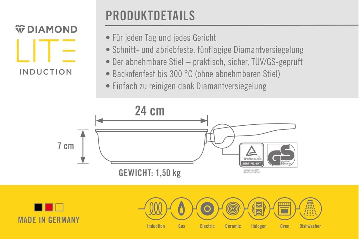 Woll Induktion Gusspfanne Diamond Lite 24cm