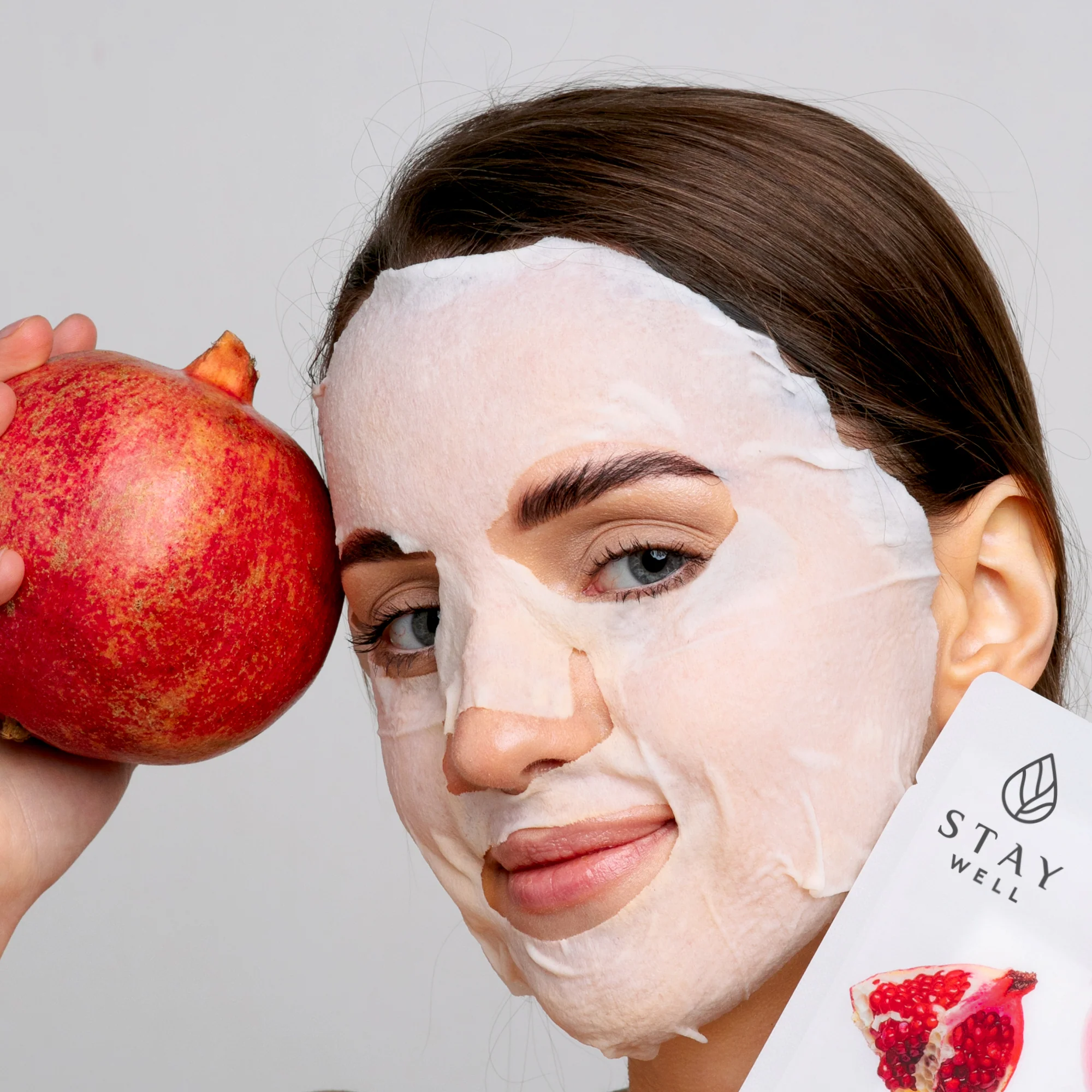 Vegane Tuchmaske – Granatapfel – Anti-Aging-Gesichtsmaske