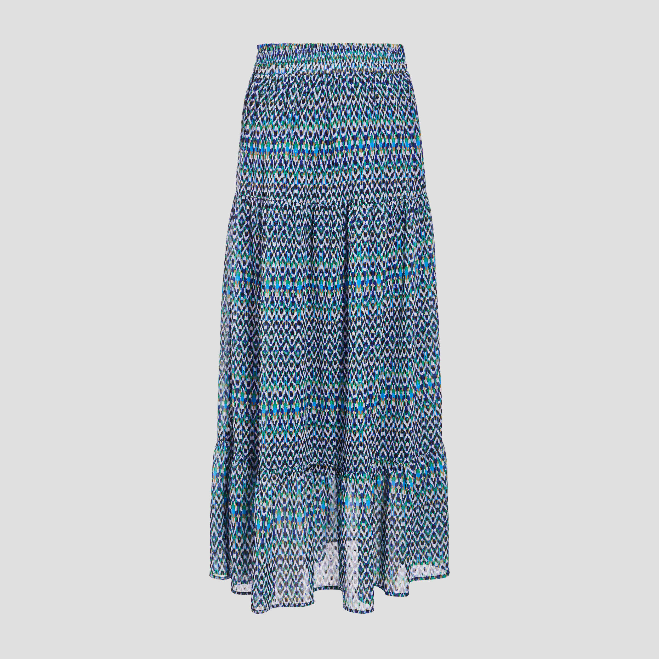 Jupe longue évasée bleu femme | Cache Cache