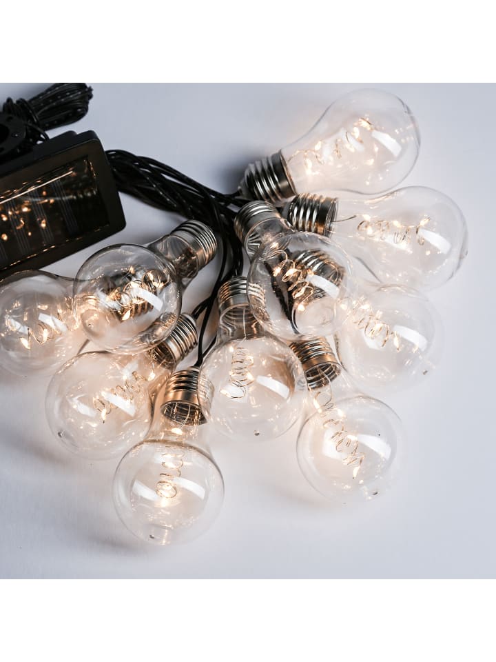 MARELIDA LED Solar Lichterkette Glühbirne L: 1,9m in transparent günstig kaufen onesize