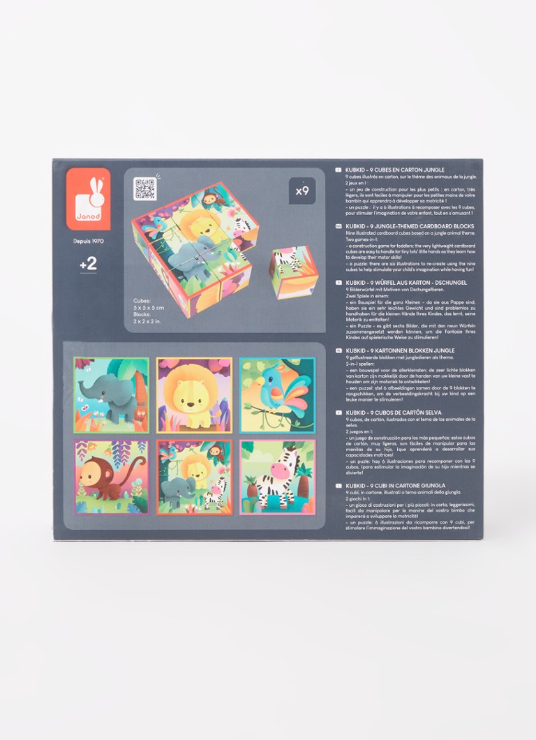 Puzzle cu animale din junglă Janod Kubkid