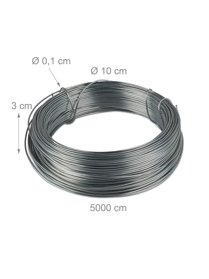 relaxdays 3x Bindedraht in Silber günstig kaufen onesize
