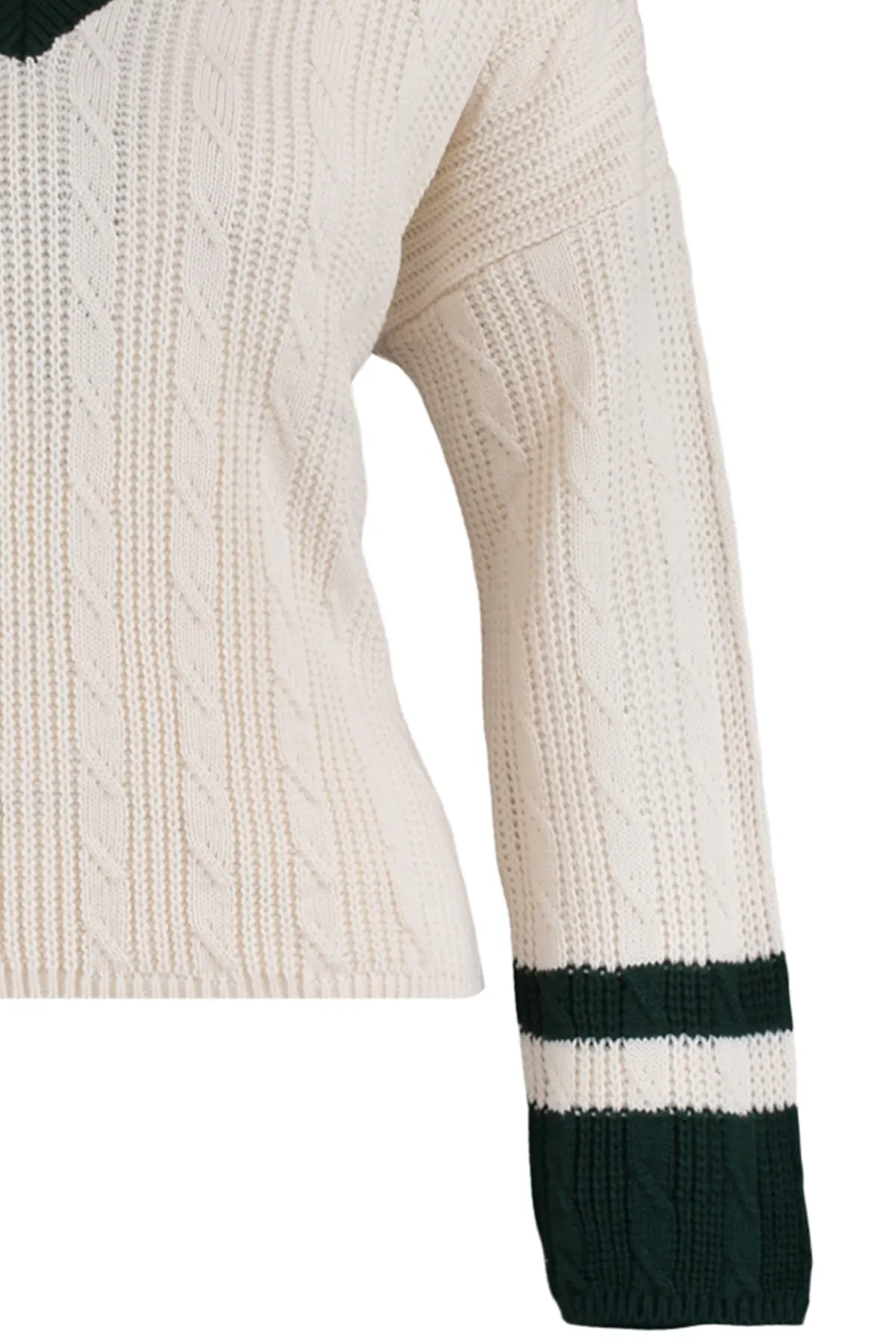 Trendyol Collection  Ecrufarbener Strickpullover mit weiter Passform TWOAW23KZ01541