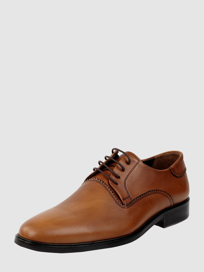 Derby aus Leder in cognac