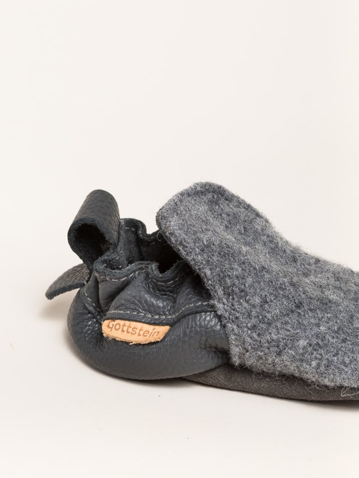 Gottstein Krabbelschuhe Plain in grau günstig kaufen