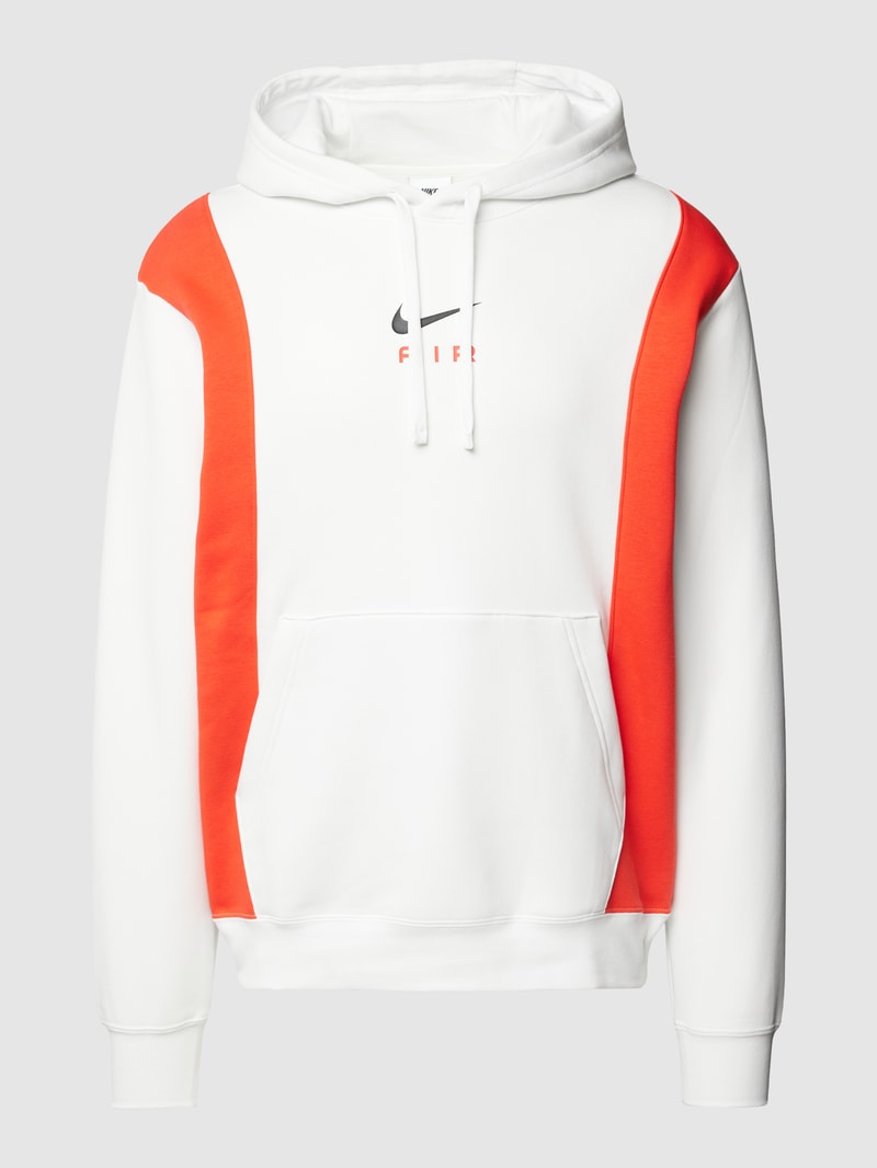 Hoodie mit Label-Details in weiß