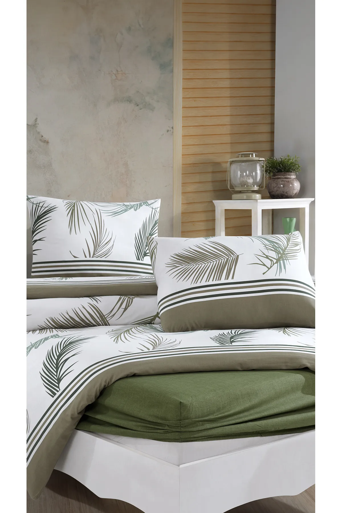 Elart  Bettbezug-Set, Baumwolle, Einzelbett, 3-teilig, Helen Green