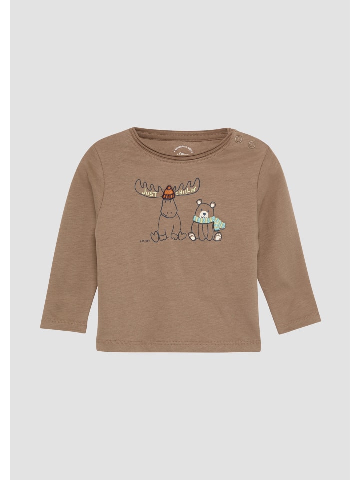 s.Oliver T-Shirt langarm in Braun günstig kaufen