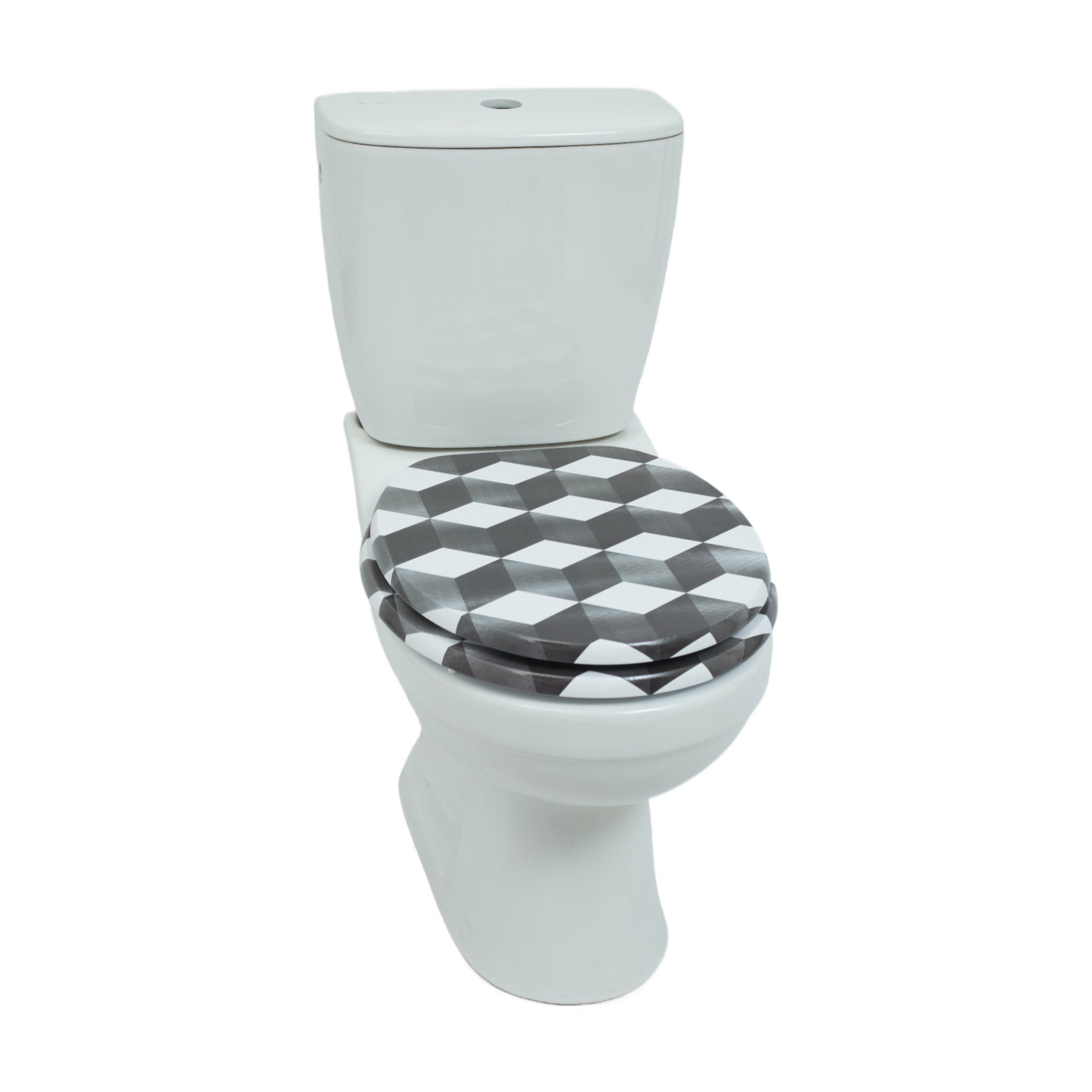 SINOBATH WC-Sitz Toilettendeckel (Toilettensitz mit Absenkautomatik, MDF-Holzkern maximale Belastung der Klobrille 200 kg), einfache Montage und Reinigung, Oval