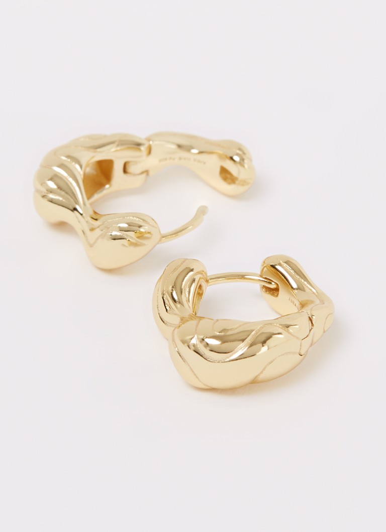 Boucles d'oreilles créoles Twisted Wave Ania Haie, plaquées or S