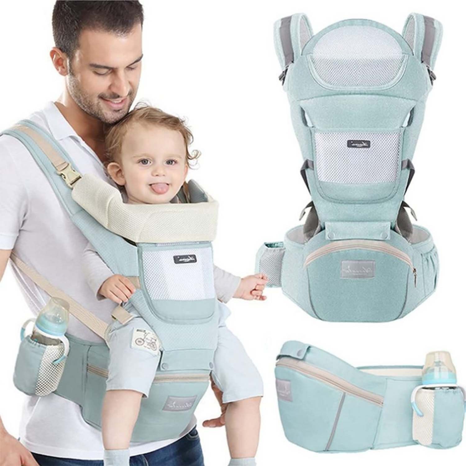 Daisred Babytrage 6-in-1 Hüftsitz Babytrage für Neugeborene ab Geburt