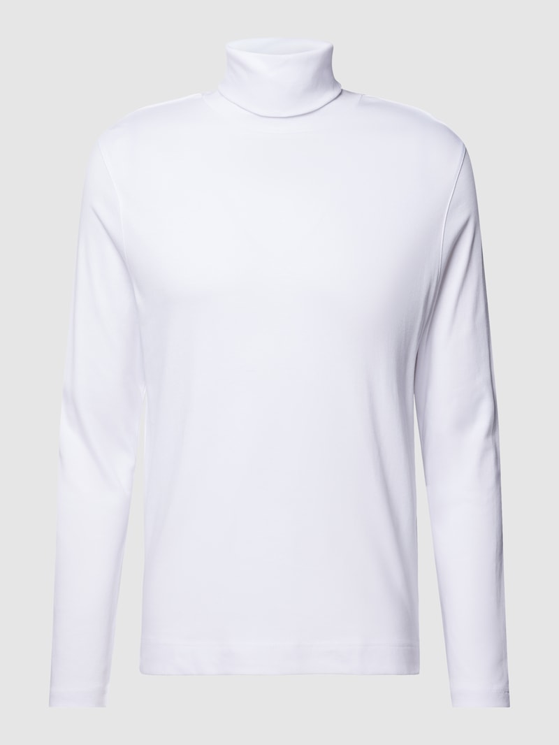 Rollkragenpullover im unifarbenen Design in weiß