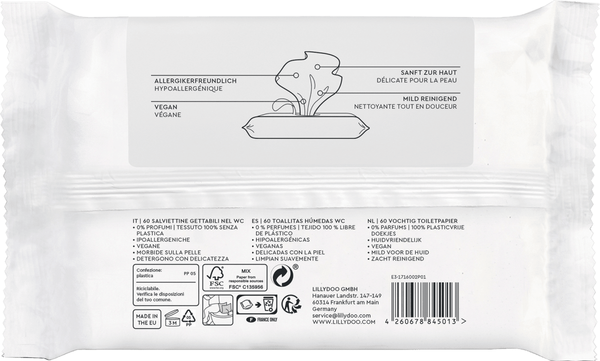 Feuchte Toilettentücher Kinder, 60 St