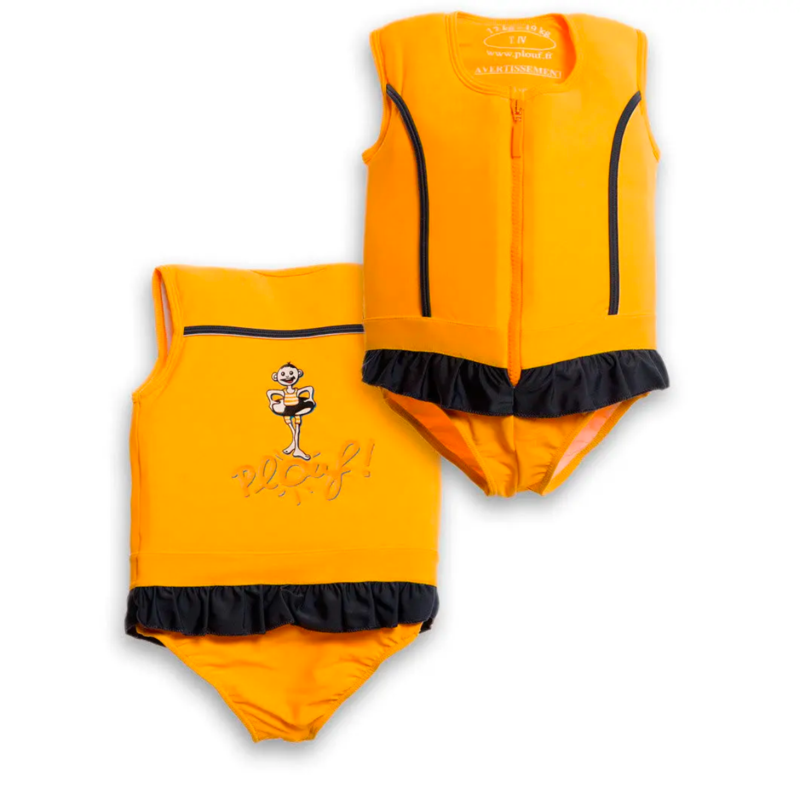 Maillot de bain flottant : Sportif jaune