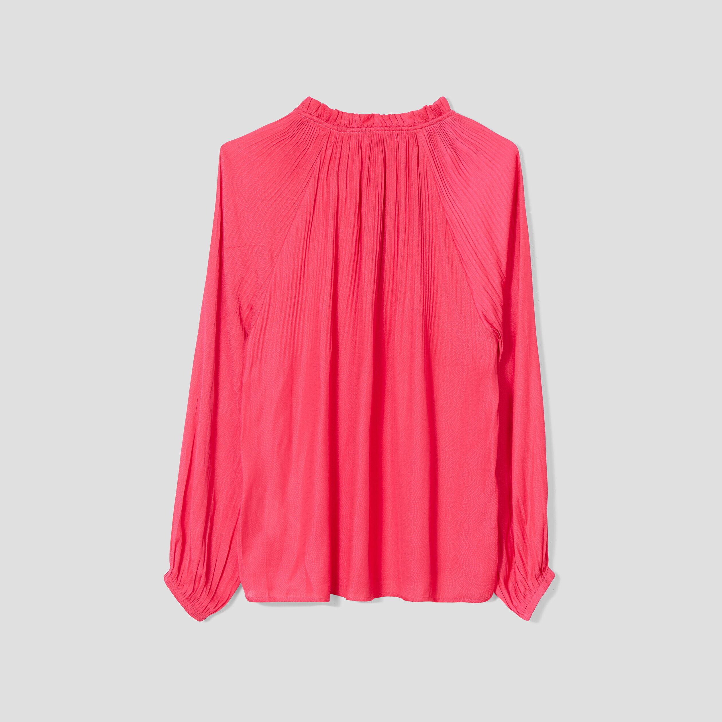 Blouse manches longues satin rose vif femme | Cache Cache