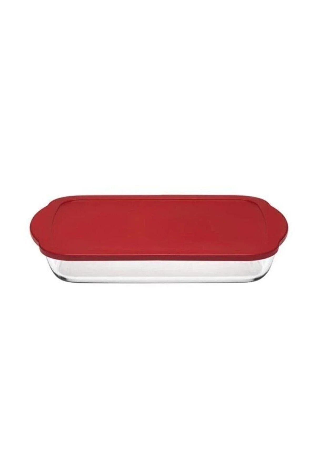 Pasabahce Auflaufform rechteckig 1950cc mit Deckel, Backform, Servierform eckig, 33 x 19 cm