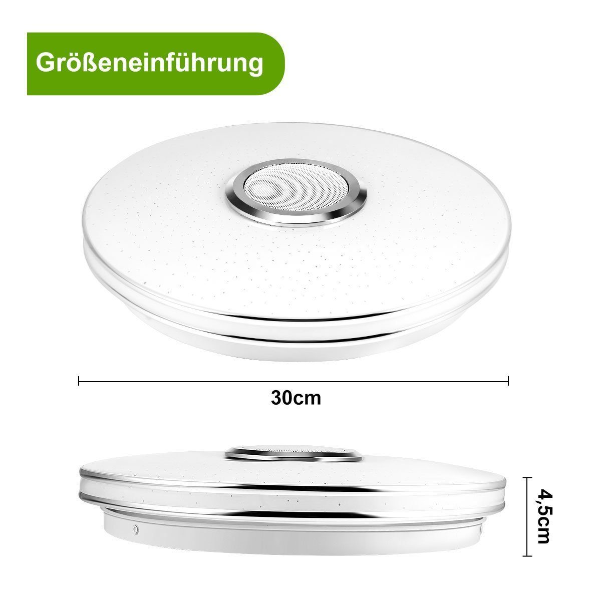 iscooter Deckenleuchte 36W RGB LED Deckenleuchten Dimmbar Bluetooth APP IP44