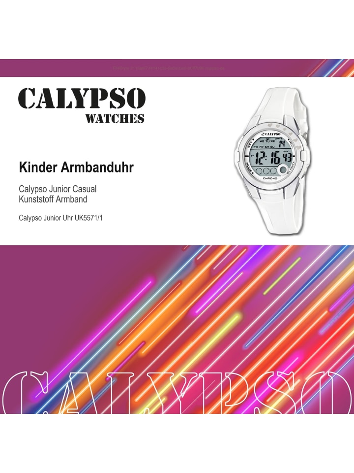 Calypso Digital-Armbanduhr Calypso Junior weiß mittel (ca. 37,3mm) günstig kaufen onesize