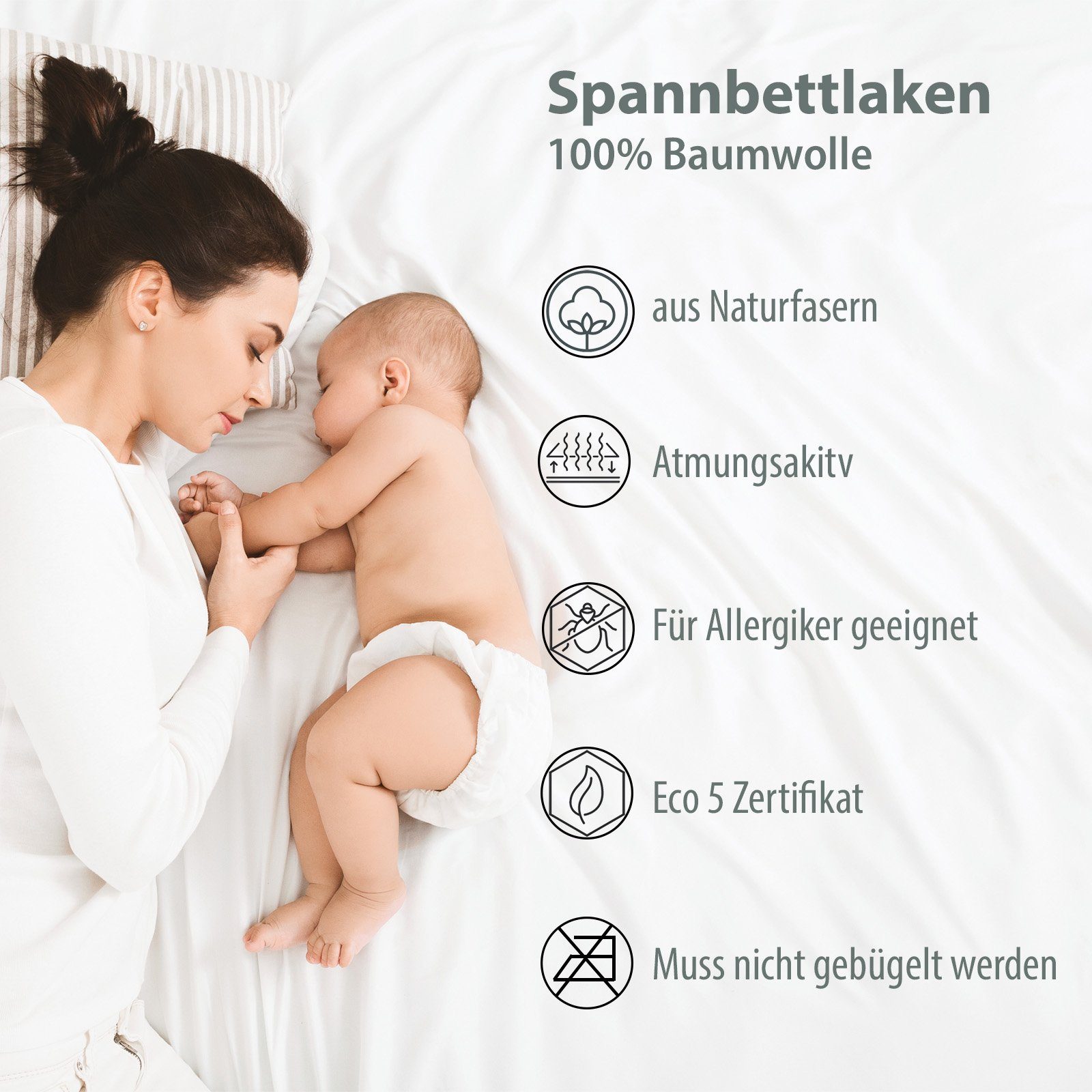 Spannbettlaken 4-tlg. Set Jersey mit matratzenauflage I GRATIS Lieferung, Alcube, Baumwolle, (4 Stück), 2er Set aus Matratzenauflage und 2er Set Baumwoll-Spannbettlaken