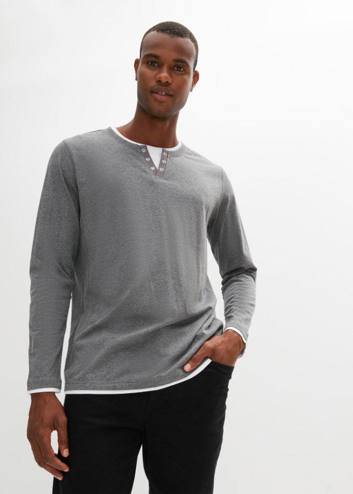 2 in 1 Langarmshirt mit Komfortschnitt
