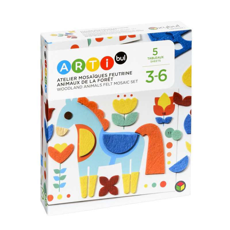 Atelier mosaïques feutrine animaux de la forêt Oxybul