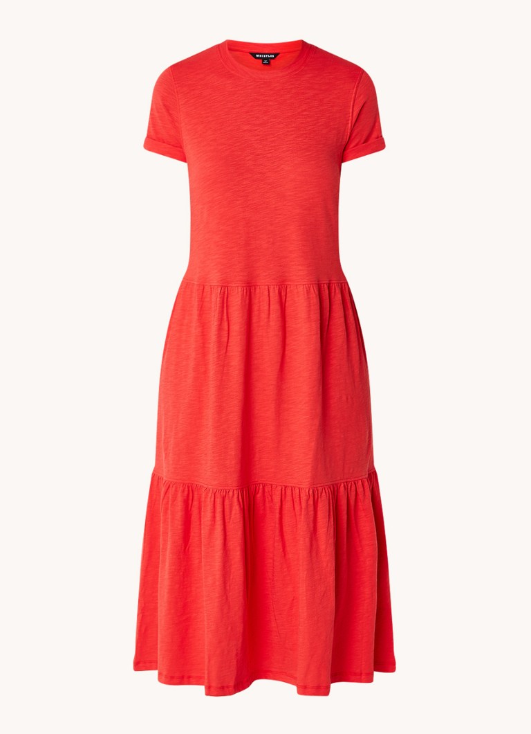 Whistles Midi dress made of organic cotton with ruffle