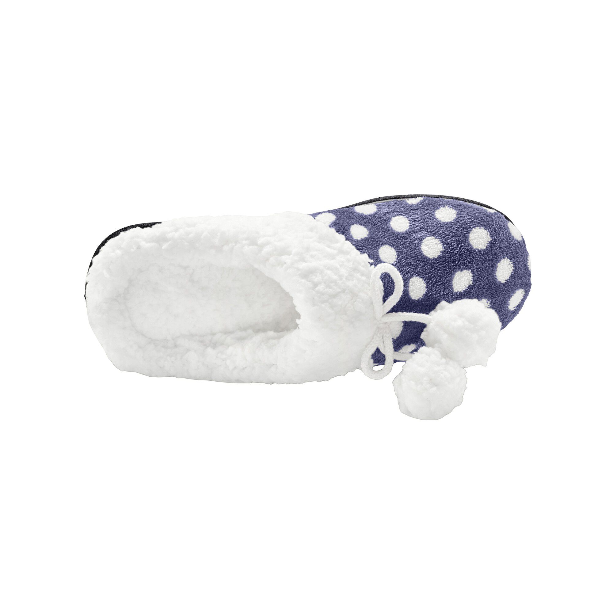 Chaussons mules polaires imprimées pois
