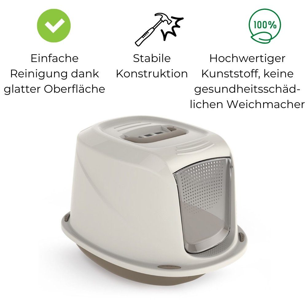 GarPet Katzentoilette Katzenklo mit Deckel Aktivkohlefilter Katzentoilette Hauben Toilette