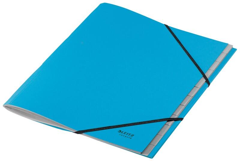 Leitz Recycle Fächermappe 3915 DIN A4 Klimaneutral Blau 12 Tabs 100% Recycelter Karton