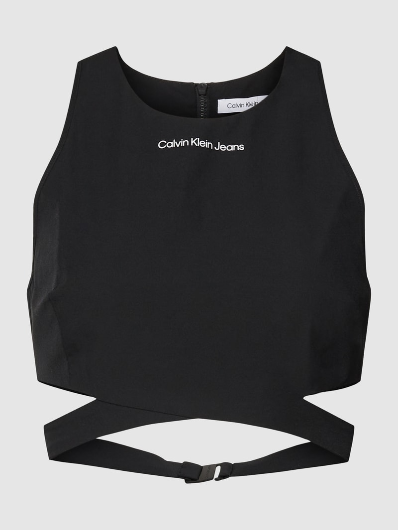 Crop Top mit Cut Out in schwarz
