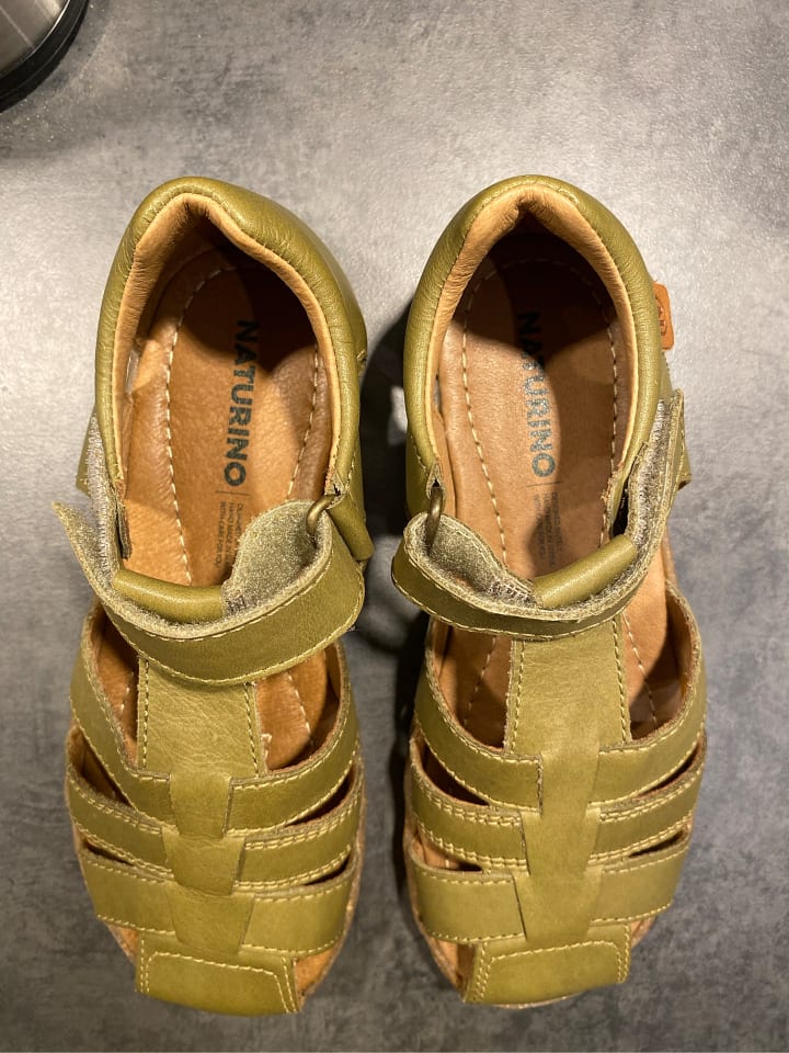 Naturino Leder-Halbsandalen in Khaki günstig kaufen 31