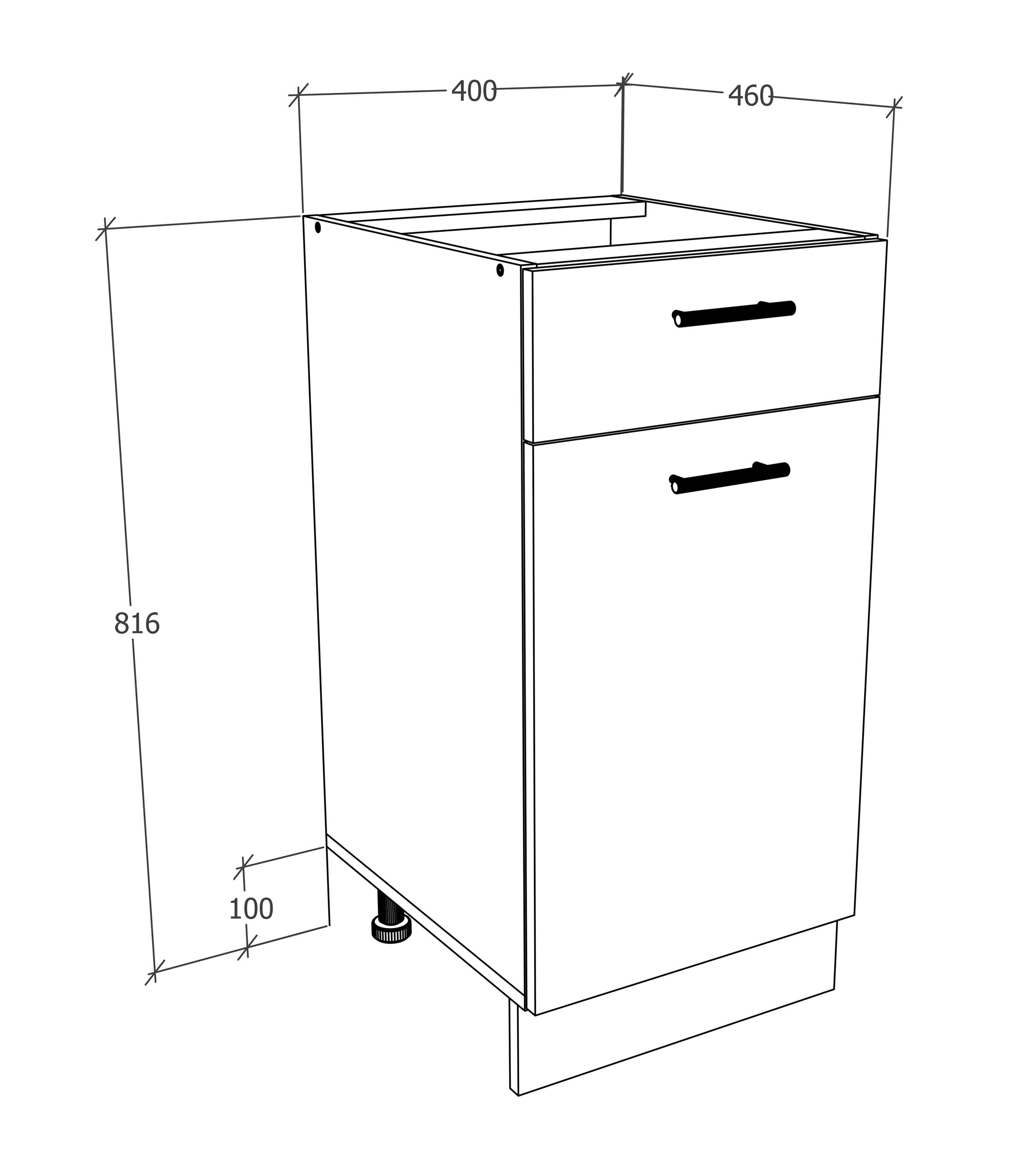 VCM Unterschrank Küchenschrank B 40 cm Unterschrank Schublade Esilo