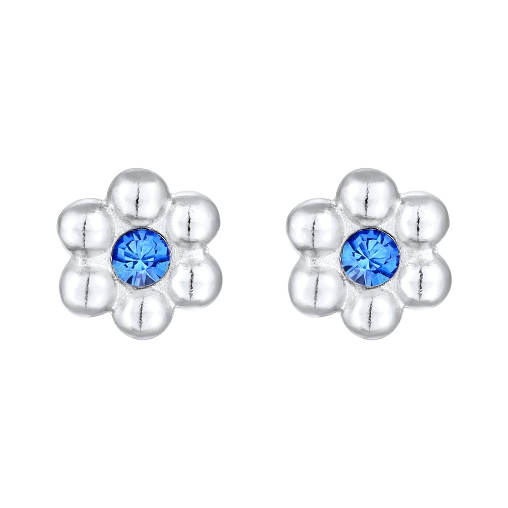 Elli Elli Boucles d'Oreilles Enfants clous d'oreilles fleur Ludique avec cristal bleu  Boucles d'oreilles