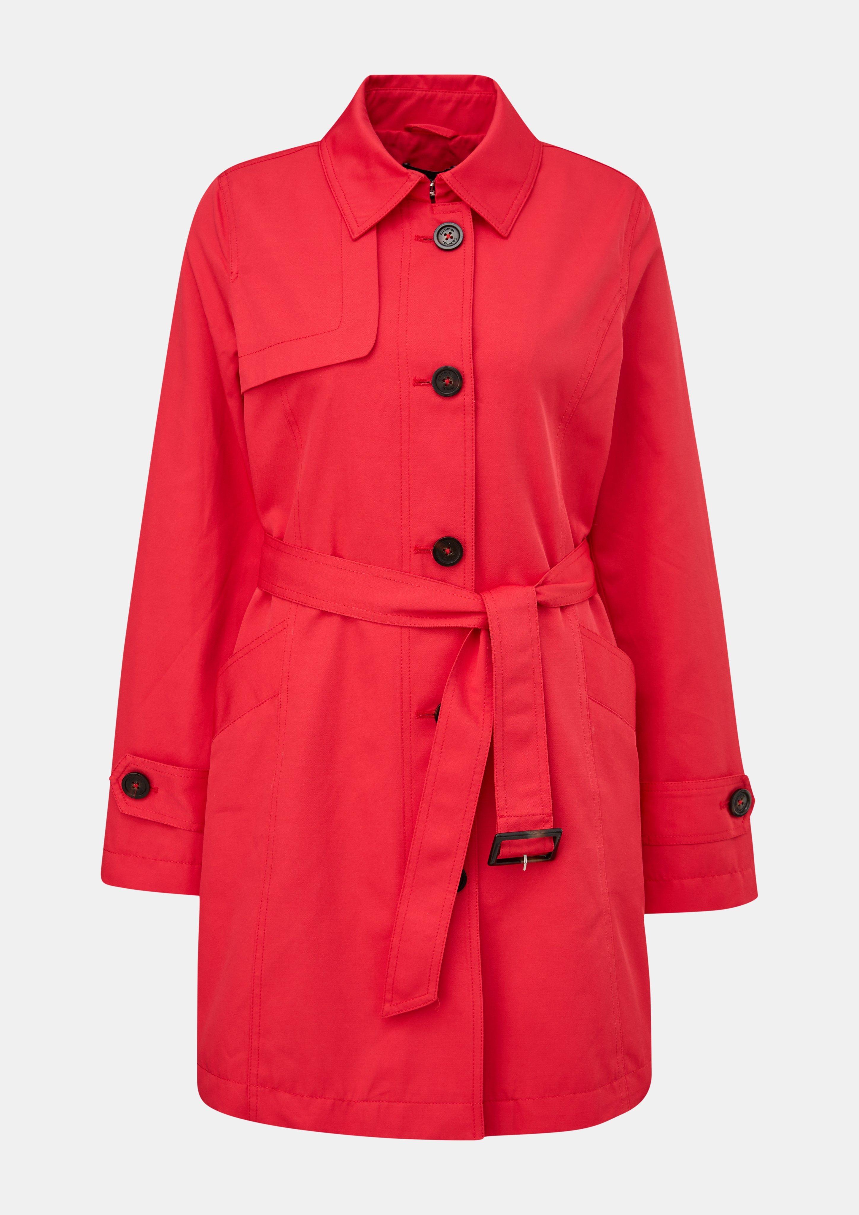 Taillierter Trenchcoat mit Bindegürtel - granatapfel