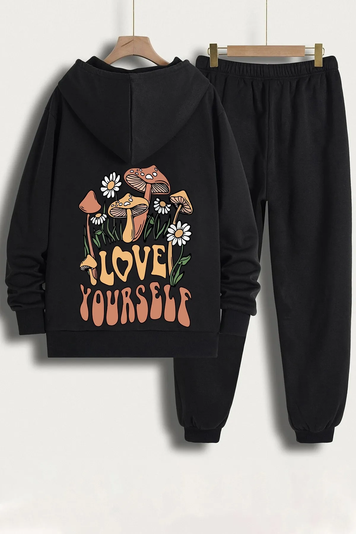 uyguntarz  Bedrucktes Unisex-Trainingsanzug-Set „Love Yourself“.