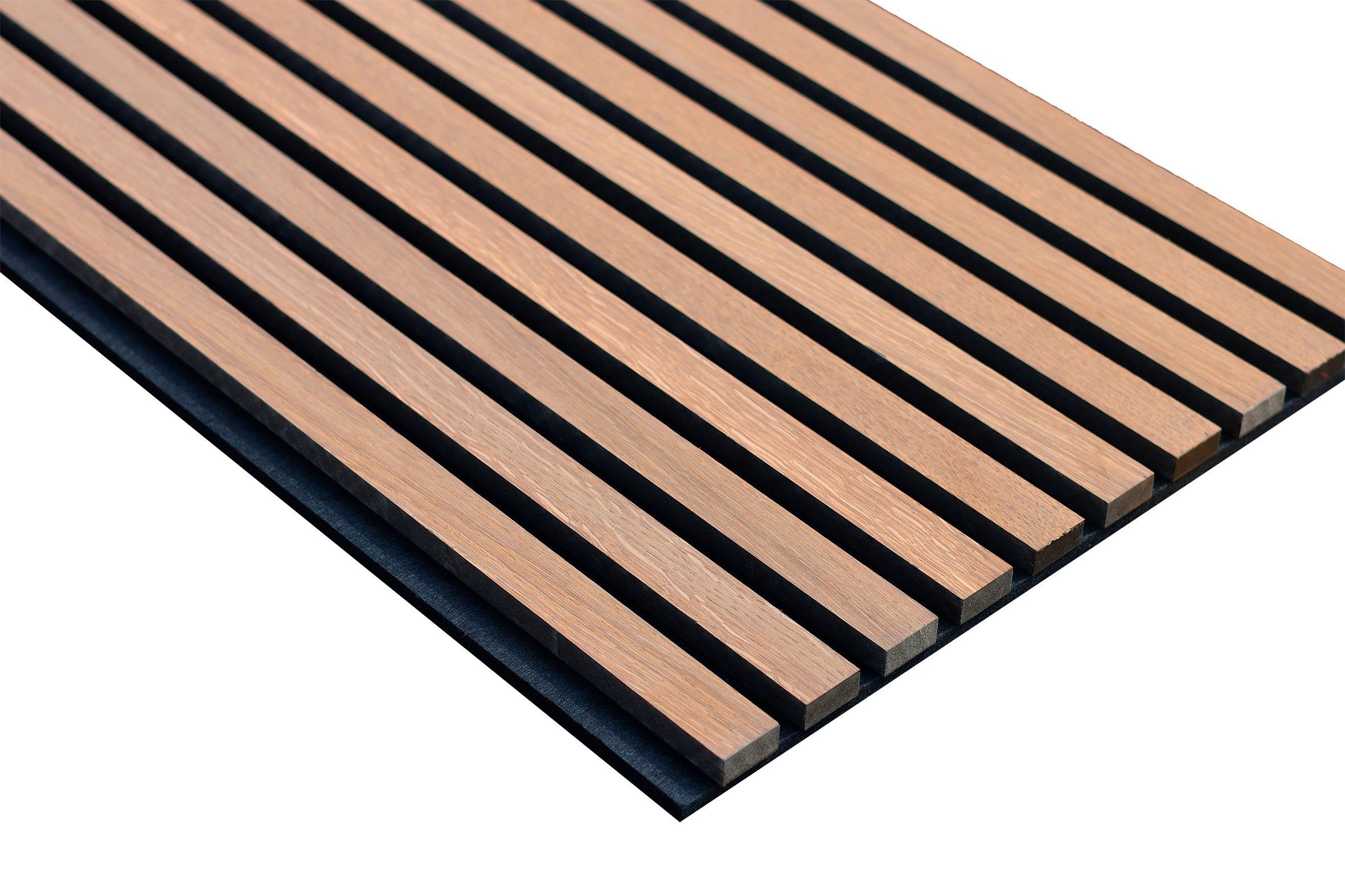Vereg Schallschutzpaneel Echt Holzfurnier in 3D Optik, BxL: 40x120 cm, (1-tlg) echt Holzfurnier, stilvolle Wanddekoration