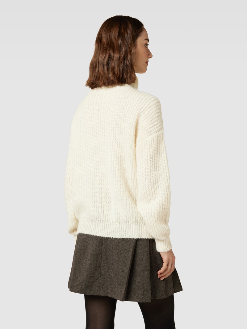 Strickpullover mit Troyer-Kragen in ecru