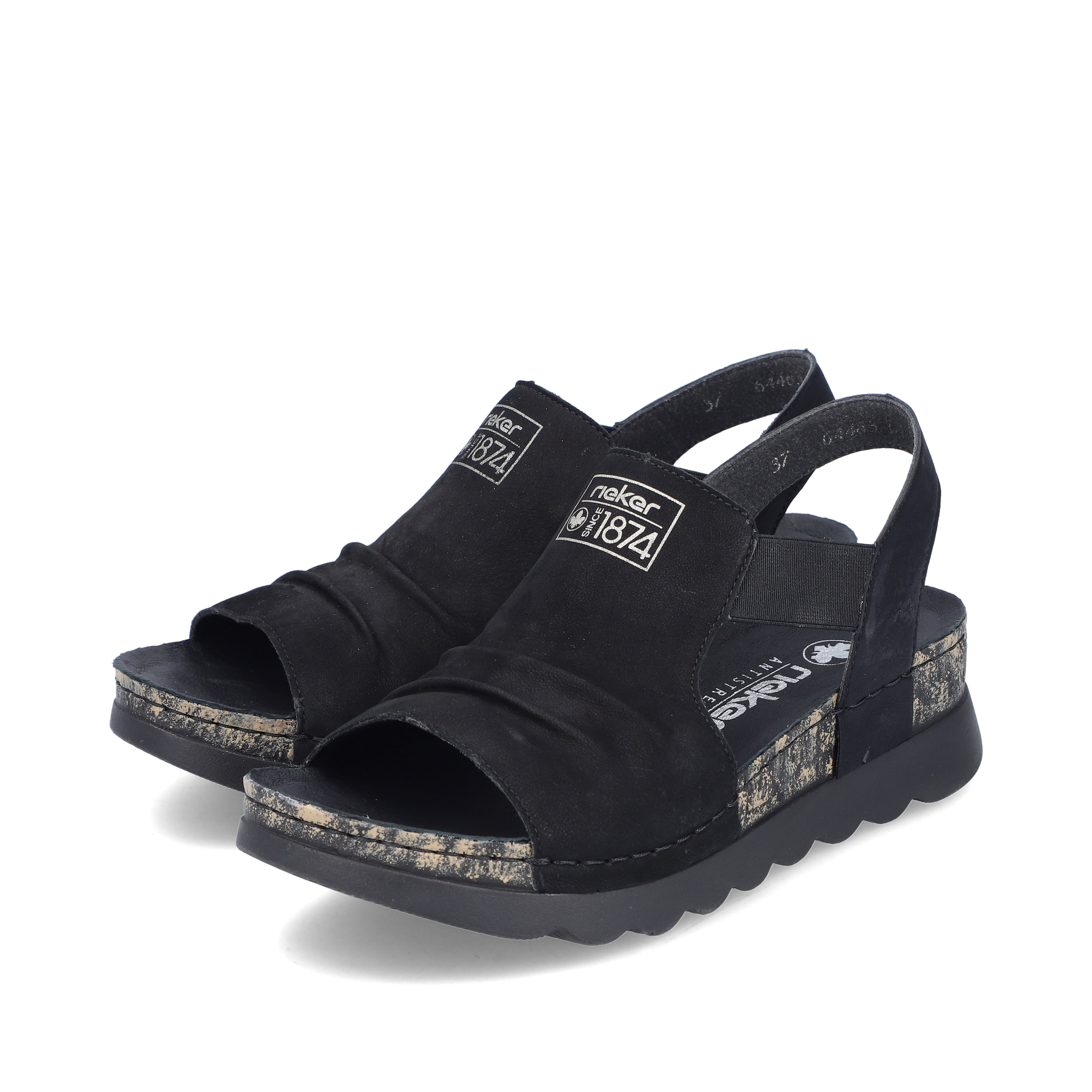 Rieker Damen Riemchensandalen asphaltschwarz