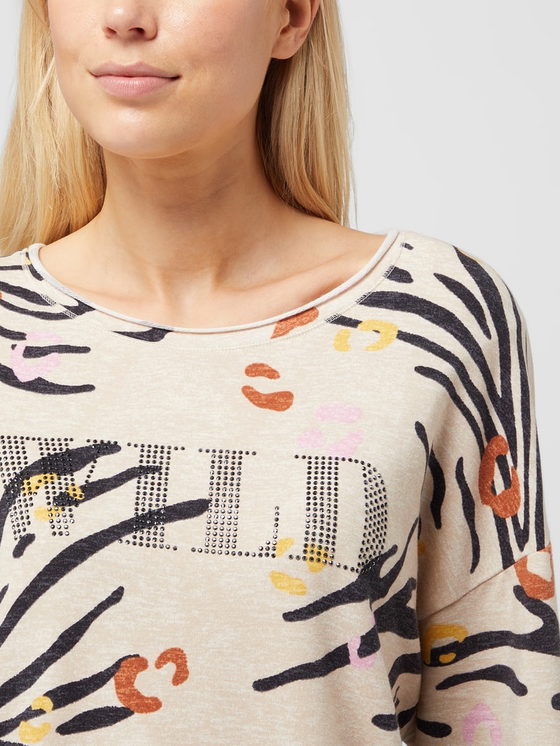 Sweatshirt mit Message in stein