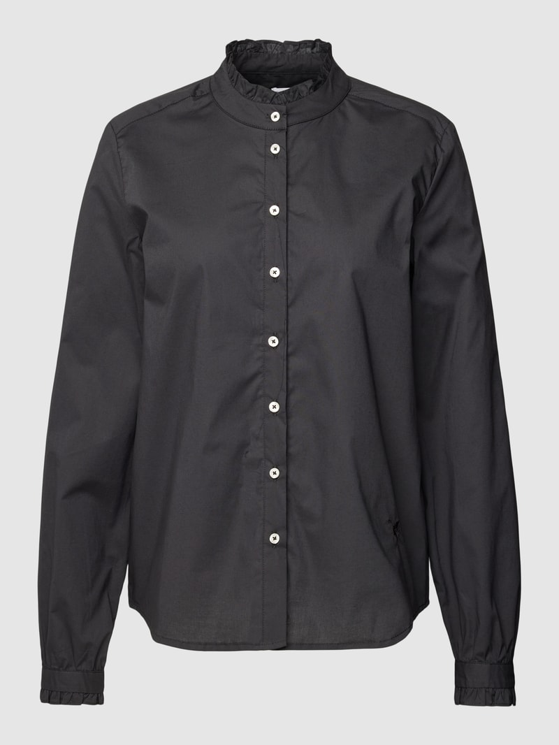 Bluse mit Rüschen Modell 'Basic' in schwarz