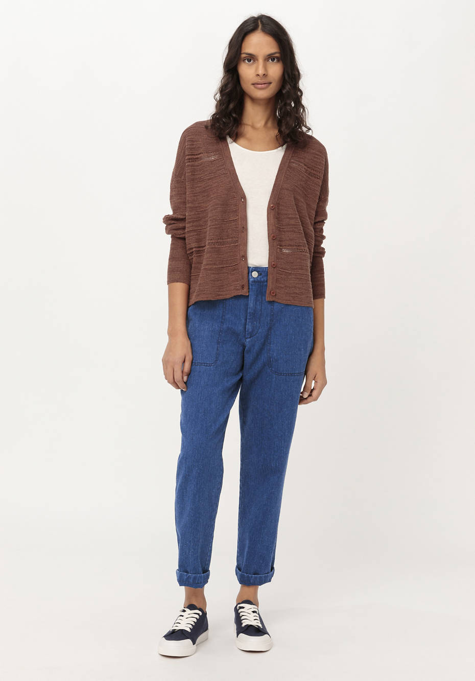 Strickjacke aus Leinen mit Bio-Baumwolle