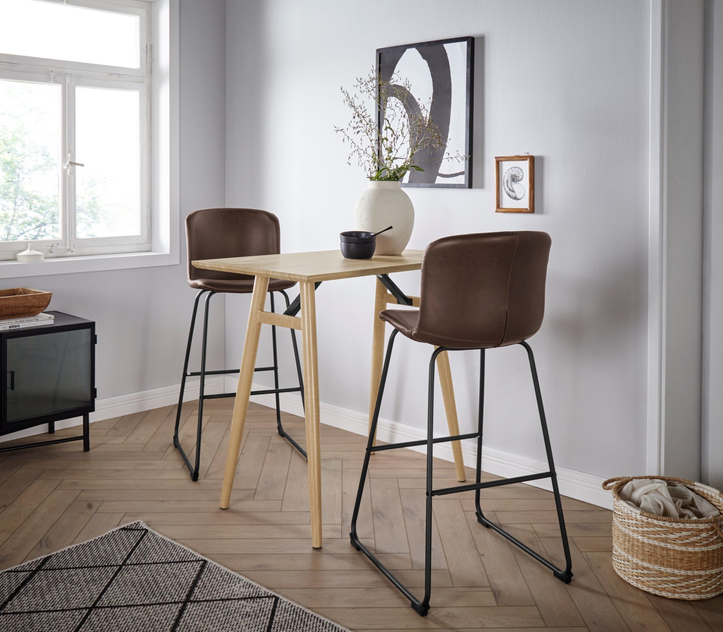 loft24 Bartisch Henrik, schöne Holzoptik, Skandinavischer Wohnstil, Höhe 90 cm